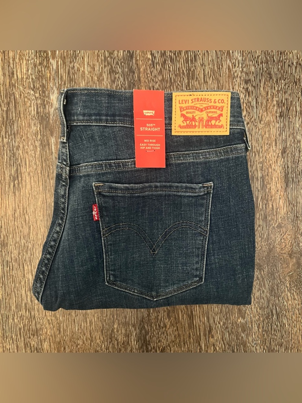 Levi’s 505 Straight Leg Denim Blue Jeans Women’s Sz 31 Floral Flower Accents NWT